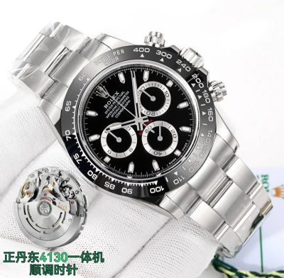 Rolex Daytona 4130 Movement 40mm Black/Ice Blue Face Ceramic Bezel Watch